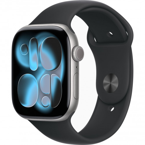 Apple Watch 11 42mm, Space Gray Aluminum, Black Sport Band, M/L