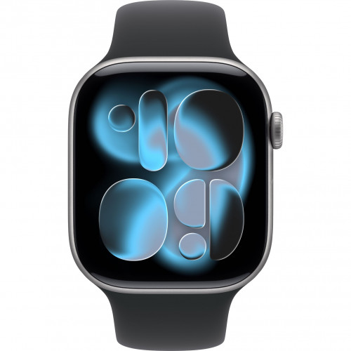 Apple Watch 11 42mm, Space Gray Aluminum, Black Sport Band, M/L
