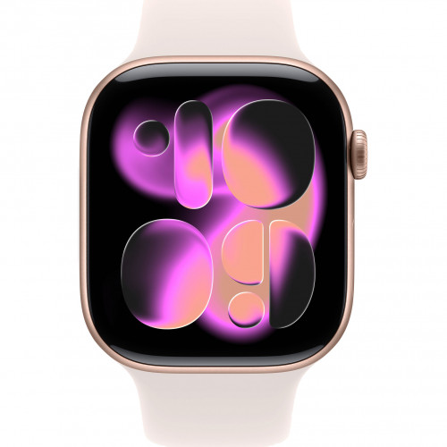 Apple Watch 11 42mm, Rose Gold Aluminum, Light Blush Sport Band, M/L
