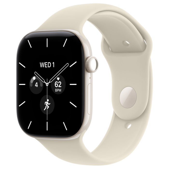 Apple Watch 12 42mm, Pearl White Ceramic, Sand Sport Band, M/L