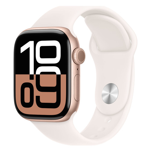 Apple Watch 10 42mm, Aluminum Rose Gold, Ремешок Light Blush Sport Band, размер M/L