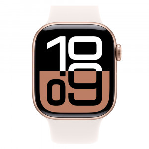 Apple Watch 10 42mm, Aluminum Rose Gold, Ремешок Light Blush Sport Band, размер M/L