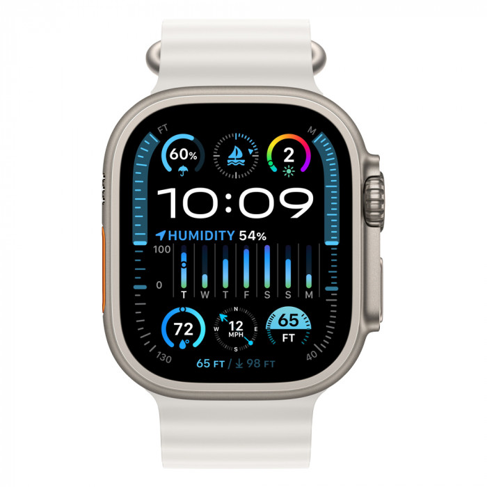 Apple Watch Ultra 2 49mm Titanium Ocean Band, White