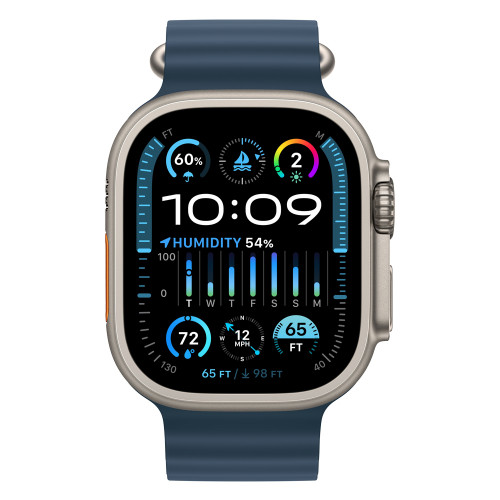 Apple Watch Ultra 2 49mm Titanium Ocean Band, Blue