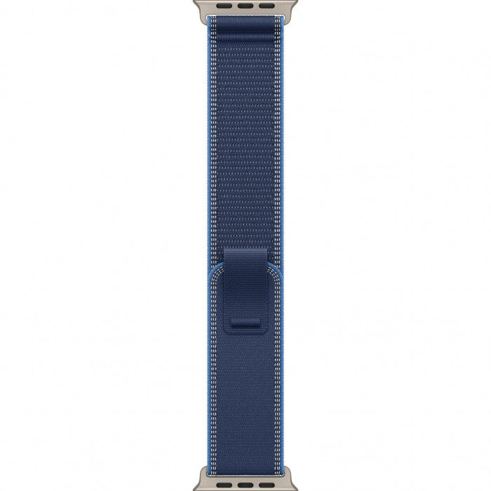 Apple Watch Ultra 3 49mm, Natural Titanium, Trail Loop Blue/Bright Blue, S/M