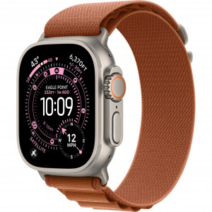 Apple Watch Ultra 3 49mm, Natural Titanium, Alpine Loop Terra Cotta, L