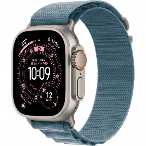 Apple Watch Ultra 3 49mm, Natural Titanium, Alpine Loop Light Blue, M