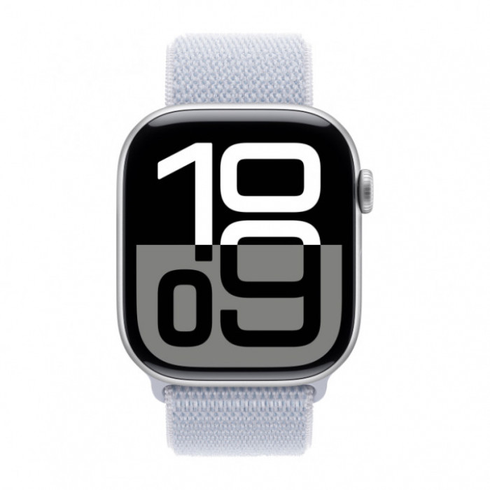 Apple Watch 10 42mm, Aluminium Silver, Ремешок Blue Cloud Sport Loop