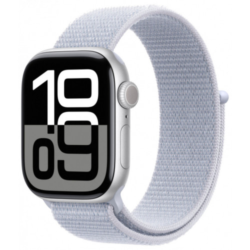 Apple Watch 10 42mm, Aluminium Silver, Ремешок Blue Cloud Sport Loop