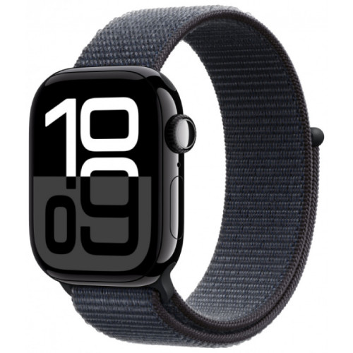 Apple Watch 10 46mm, Aluminium Jet Black, Ремешок Ink Sport Loop
