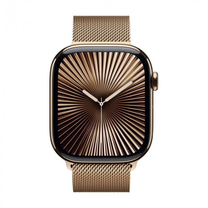 Apple Watch 10 46mm, Titanium Gold, Ремешок Gold Milanese Loop, размер M/L