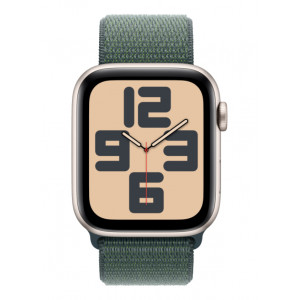 Apple Watch SE 44mm, Starlight, Ремешок Lake Green Sport Loop