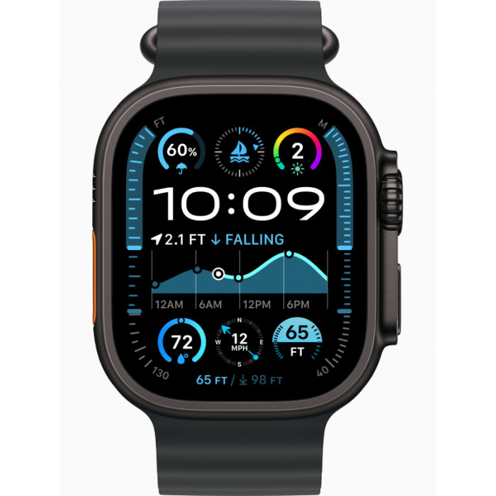 Apple Watch Ultra 2 GPS 49mm, Black Titanium, Ремешок Black Ocean Band