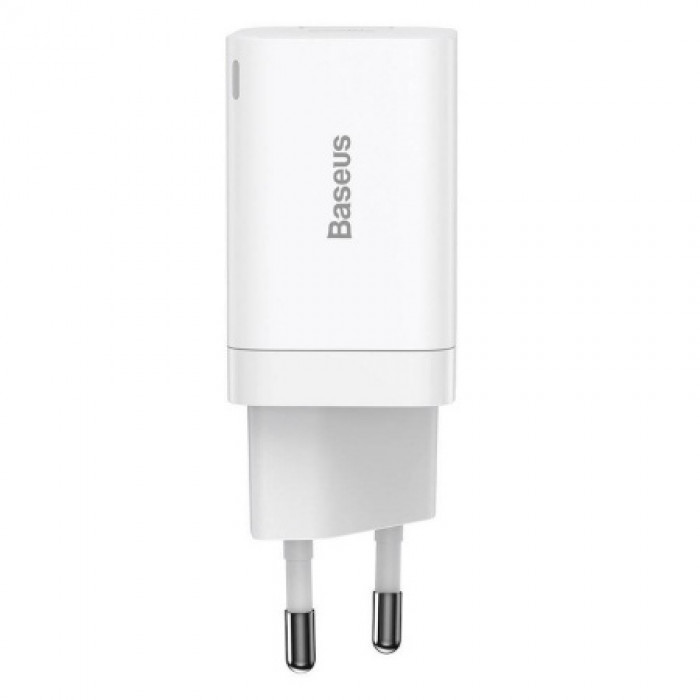 СЗУ Baseus Super Si Pro USB+USB-C, 3A, 30W, White