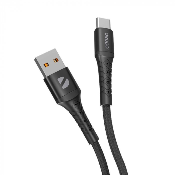 Дата-кабель Deppa Armor USB – Type-C, 1 м, 2.4A, черный