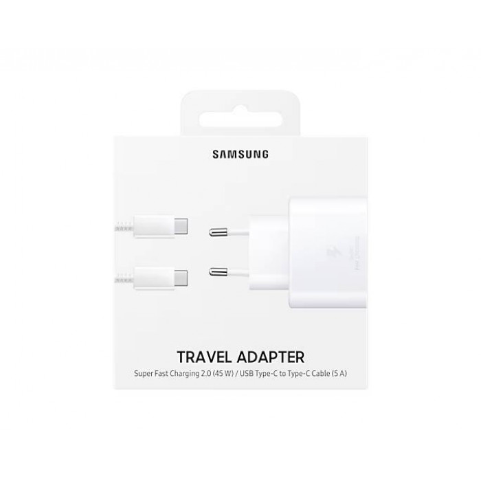 СЗУ Samsung Power Adapter 45W с кабелем Type-C, White