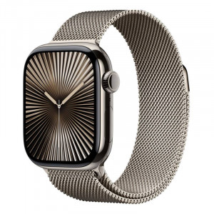 Apple Watch 10 42mm, Titanium Natural, Ремешок Natural Milanese Loop