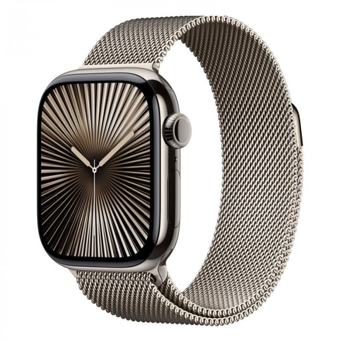 Apple Watch 10 42mm, Titanium Natural, Ремешок Natural Milanese Loop