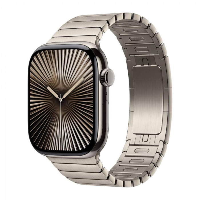 Apple Watch 10 46mm, Titanium Natural, Ремешок Natural Stainless Steel Link Bracelet