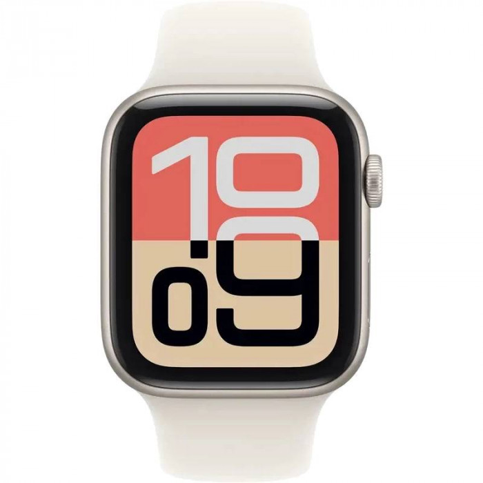 Apple Watch SE 3 (2025) 44mm, Starlight Aluminum, Starlight Sport Band, S/M