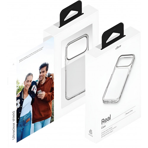 Чехол силиконовый uBear Real для iPhone 17 Pro, прозрачный