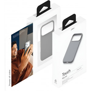 Чехол силиконовый uBear Touch для iPhone 17 Pro, серый