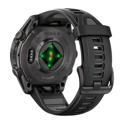 Умные часы Garmin Fenix 8 43mm, Черный, Ремешок серый