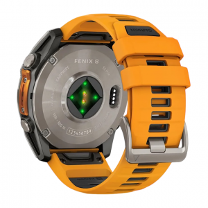 Умные часы Garmin Fenix 8 51mm Sapphire, Титановый серый, Ремешок оранжево-графитовый