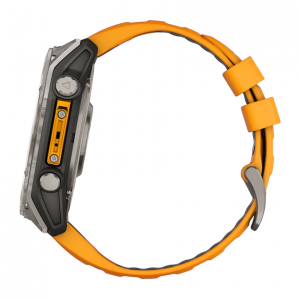 Умные часы Garmin Fenix 8 51mm Sapphire, Титановый серый, Ремешок оранжево-графитовый