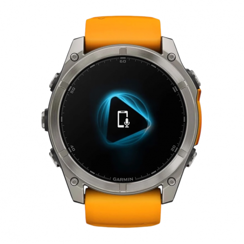 Умные часы Garmin Fenix 8 51mm Sapphire, Титановый серый, Ремешок оранжево-графитовый