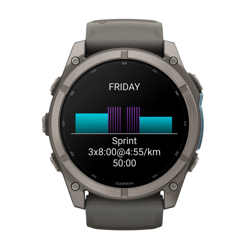 Умные часы Garmin Fenix 9 47mm, Титановый, Ремешок пепельно-серый