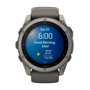 Умные часы Garmin Fenix 9 47mm, Титановый, Ремешок пепельно-серый