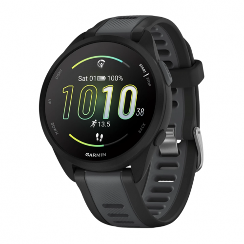Умные часы Garmin Forerunner 165 Music Amoled, Черный, Ремешок черно-серый