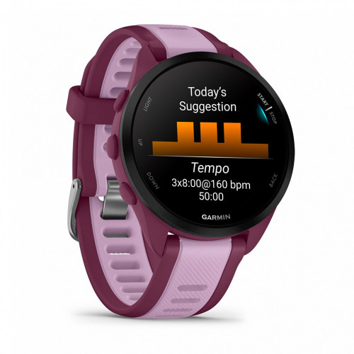 Умные часы Garmin Forerunner 165 Music Amoled, Лиловый, Ремешок розово-фиолетовый