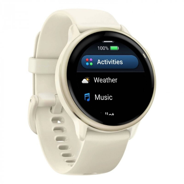 Умные часы Garmin Vivoactive 6, Лунно-золотистый, Ремешок слоновая кость