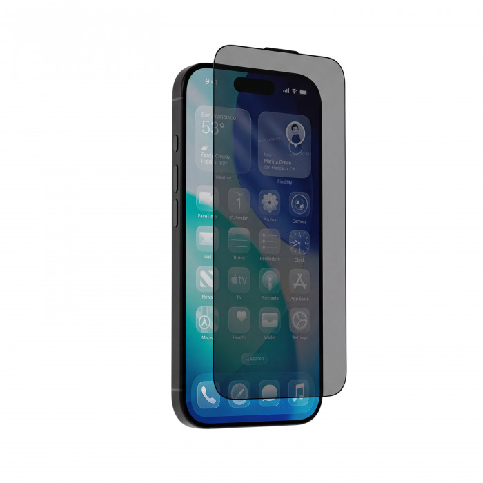 Защитное стекло AceCase AceGlass Антишпион для iPhone 17 Pro Max, ультратонкая рамка